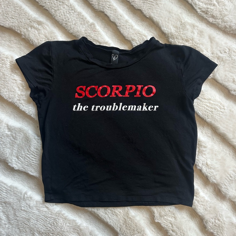 Windsor Black and Red Crop Top Scorpio Tee